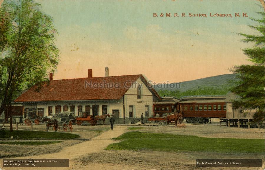 Postcard: Boston & Maine Railroad Station, Lebanon, New Hampshire